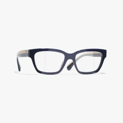 Chanel Rectangle Eyeglasses In Blue