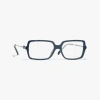 Chanel Rectangle Eyeglasses In Blue & Gray 