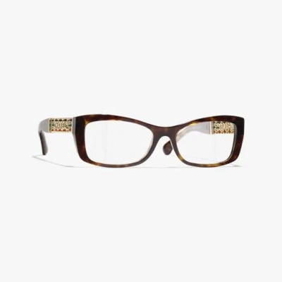 Chanel Rectangle Eyeglasses In Brown