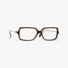 Chanel Rectangle Eyeglasses In Dark Tortoise 