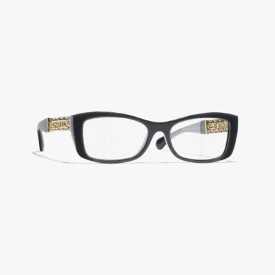 Chanel Rectangle Eyeglasses In Black