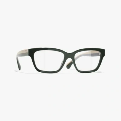 Chanel Rectangle Eyeglasses In Green