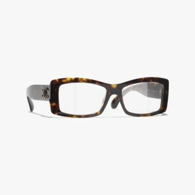 Chanel Rectangle Eyeglasses In Tortoise