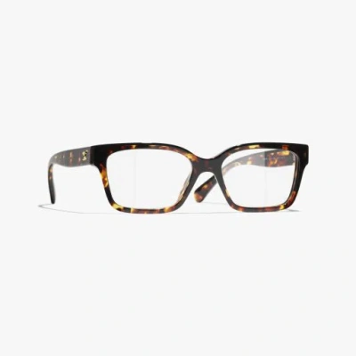 Chanel Rectangle Eyeglasses In Tortoise