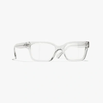 Chanel Rectangle Eyeglasses In Transparent Gray