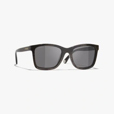 Chanel Rectangle Sunglasses In Brown