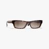 Chanel Rectangle Sunglasses In Brown