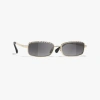 Chanel Rectangle Sunglasses In Gold