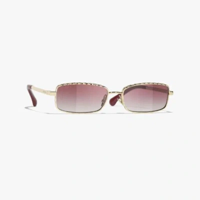 Chanel Rectangle Sunglasses In Pink