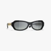Chanel Rectangle Sunglasses In Black 