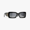 Chanel Rectangle Sunglasses In Black 