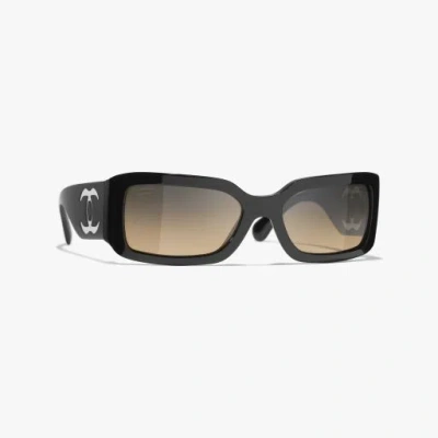 Chanel Rectangle Sunglasses In Brown
