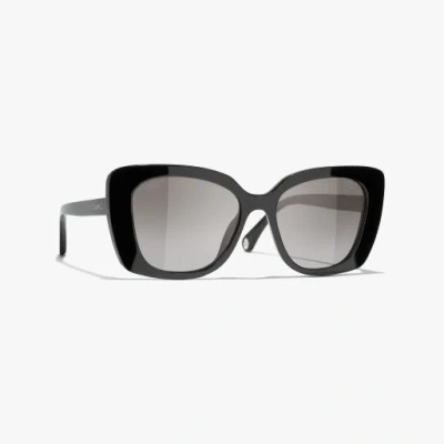 Chanel Rectangle Sunglasses In Black