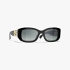 Chanel Rectangle Sunglasses In Black 