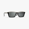 Chanel Rectangle Sunglasses In Black