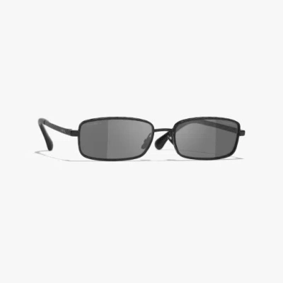 Chanel Rectangle Sunglasses In Black