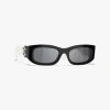 Chanel Rectangle Sunglasses In Black & White 