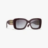 Chanel Rectangle Sunglasses In Burgundy 