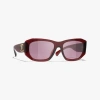 Chanel Rectangle Sunglasses In Purple