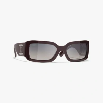 Chanel Rectangle Sunglasses In Black
