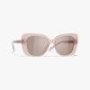 Chanel Rectangle Sunglasses In Light Pink 