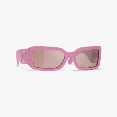 Chanel Rectangle Sunglasses In Pink