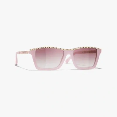 Chanel Rectangle Sunglasses In Pink