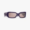 Chanel Rectangle Sunglasses In Purple 
