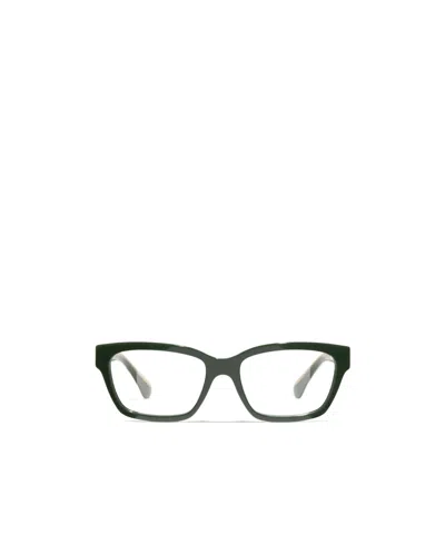 Chanel Rectangular Flat Lens In Green