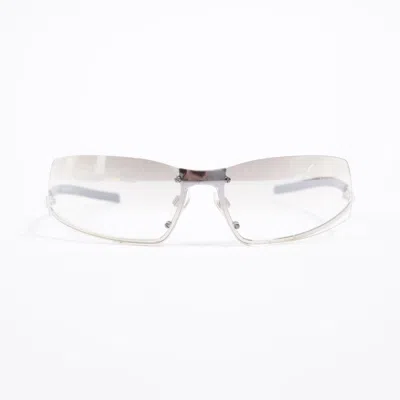 Pre-owned Chanel Rectangular Framed Sunglasses Acetate In Grey