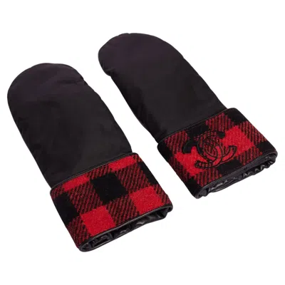 Pre-owned Chanel Red Black Checkers Gloves