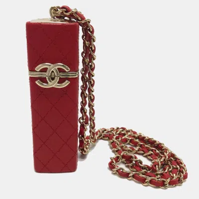 Pre-owned Chanel Red Cc Mark Chain Shoulder Bag