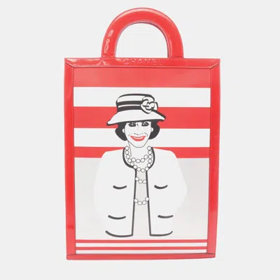 Pre-owned Chanel Red Cc Patent Coco Pop Tote