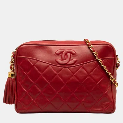 Pre-owned Chanel Red Cc Tassel Camera Bag