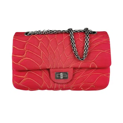 Pre-owned Chanel Red Color Canvas Metal Shoulder Bag ()