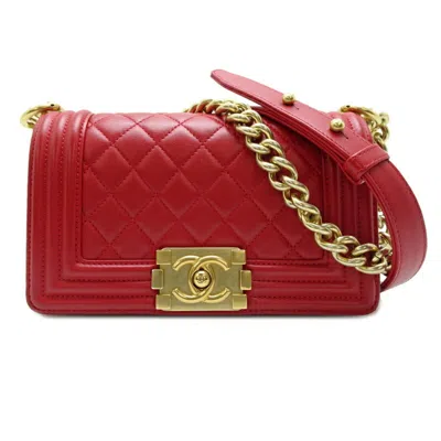 Pre-owned Chanel Red Color Leather Shoulder Bag ()