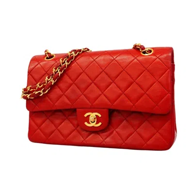 Pre-owned Chanel Red Color Leather Shoulder Bag ()