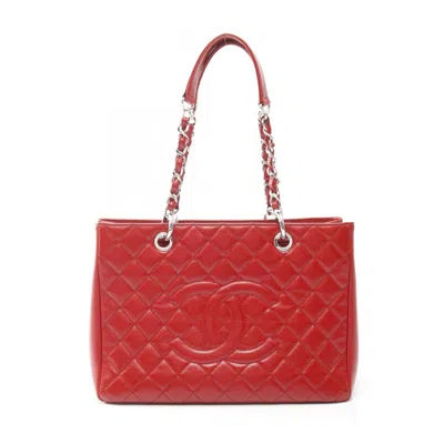 Pre-owned Chanel Red Color Leather Tote Bag ()