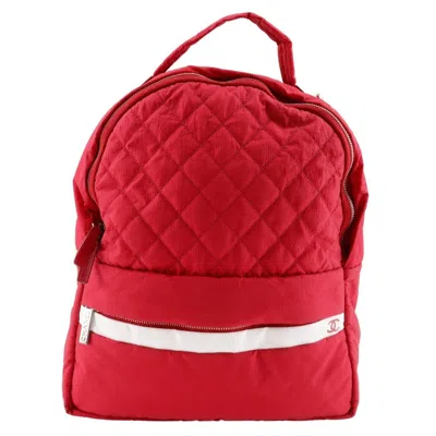 Pre-owned Chanel Red Color Nylon Backpack ()