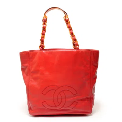 Pre-owned Chanel Red Color Tote Bag ()