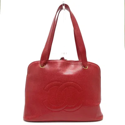 Pre-owned Chanel Red Leather Shoulder Bag ()