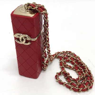 Pre-owned Chanel Red Leather Shoulder Bag ()