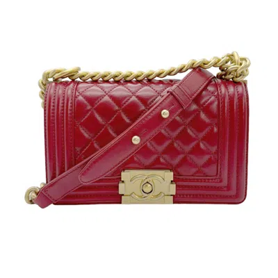 Pre-owned Chanel Red Leather Shoulder Bag ()