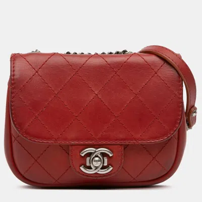 Pre-owned Chanel Red Paris Dallas Goatskin Wild Stitch Flap