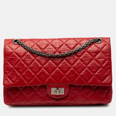 Pre-owned Chanel Red Quilted Aged Calfskin Reissue 2.55 Double Flap 226
