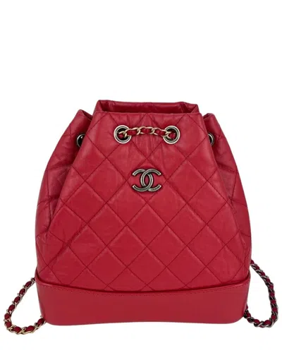 Pre-owned Chanel Red Quilted Aged Calfskin Small Gabrielle Red Backpack (authentic Pre-  Loved)