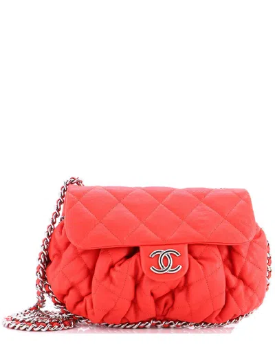 Pre-owned Chanel Red Quilted Leather Chain Around Flap Bag Medium (authentic Pre-loved)