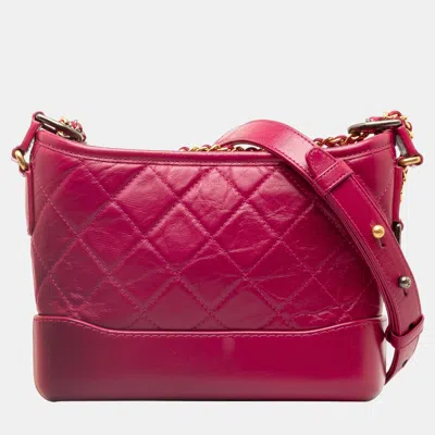 Pre-owned Chanel Red Small Aged Calfskin Gabrielle Crossbody