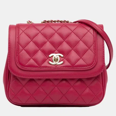 Pre-owned Chanel Red Small Lambskin Lovely Day Flap