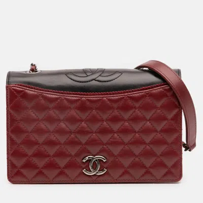 Pre-owned Chanel Red Small Quilted Lambskin Ballerine Flap Bag